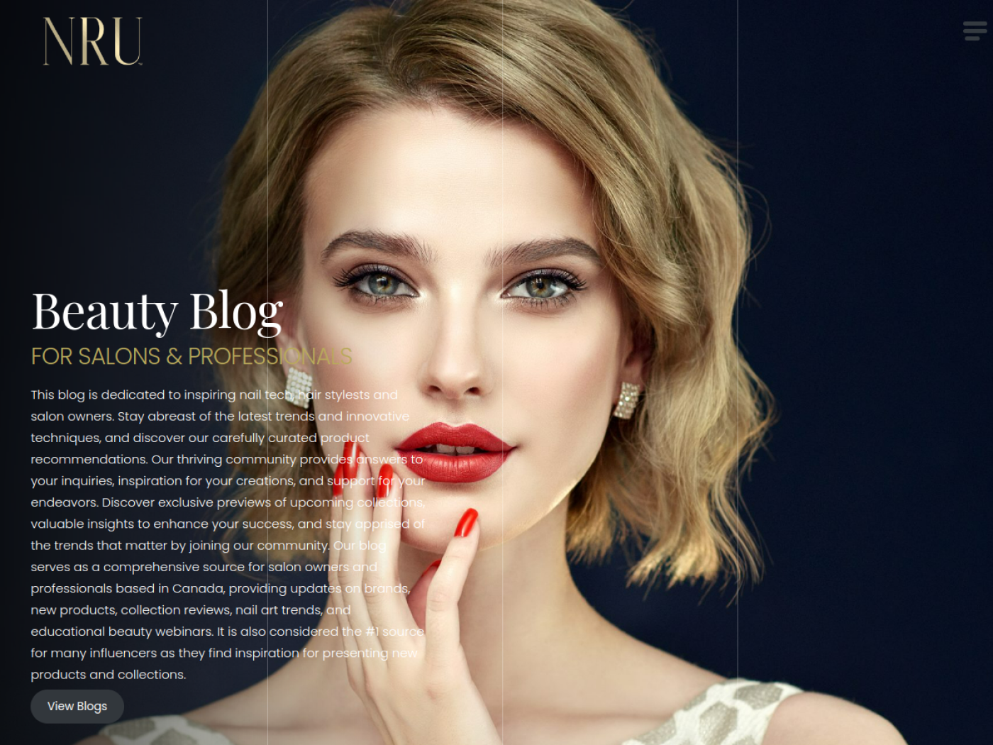 NRU Beauty Blog website homepage screenshot