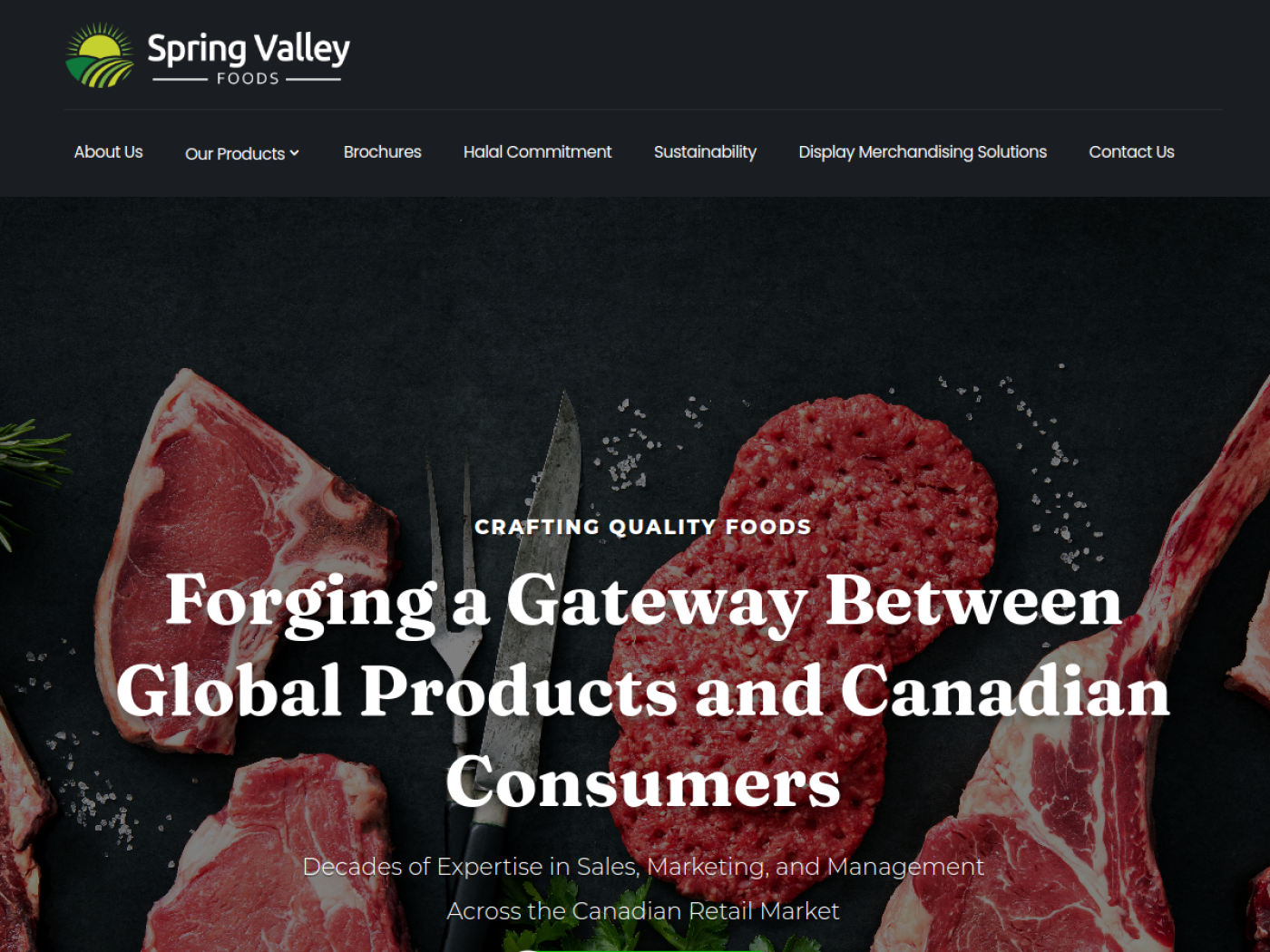 Spring Valley Foods website homepage screenshot