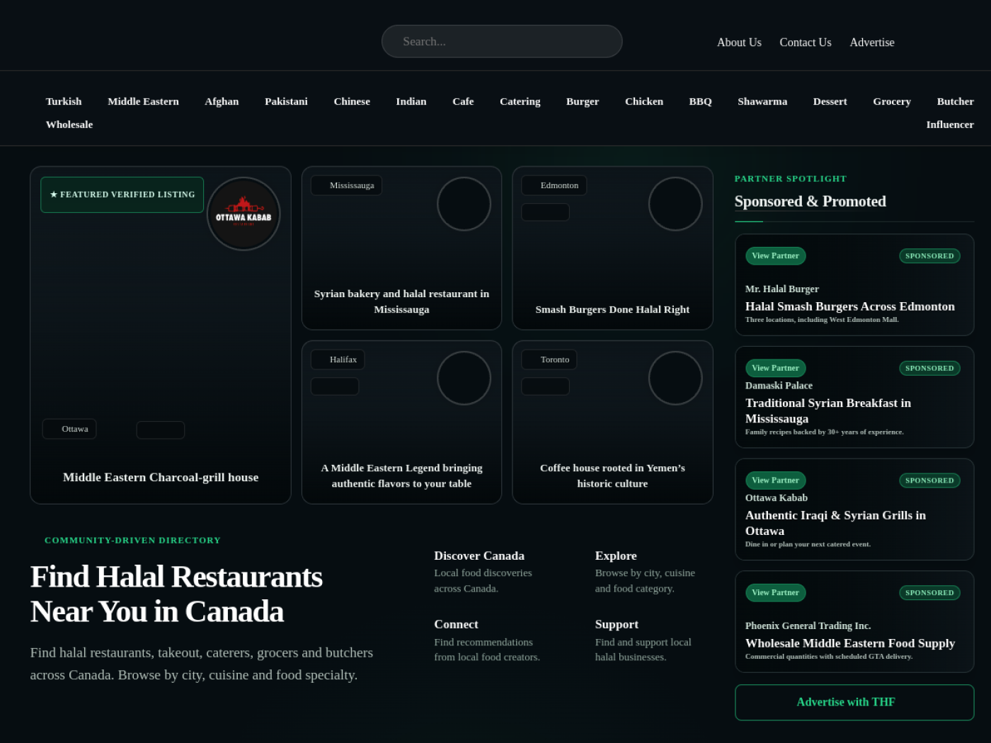 The Halal Food website homepage screenshot